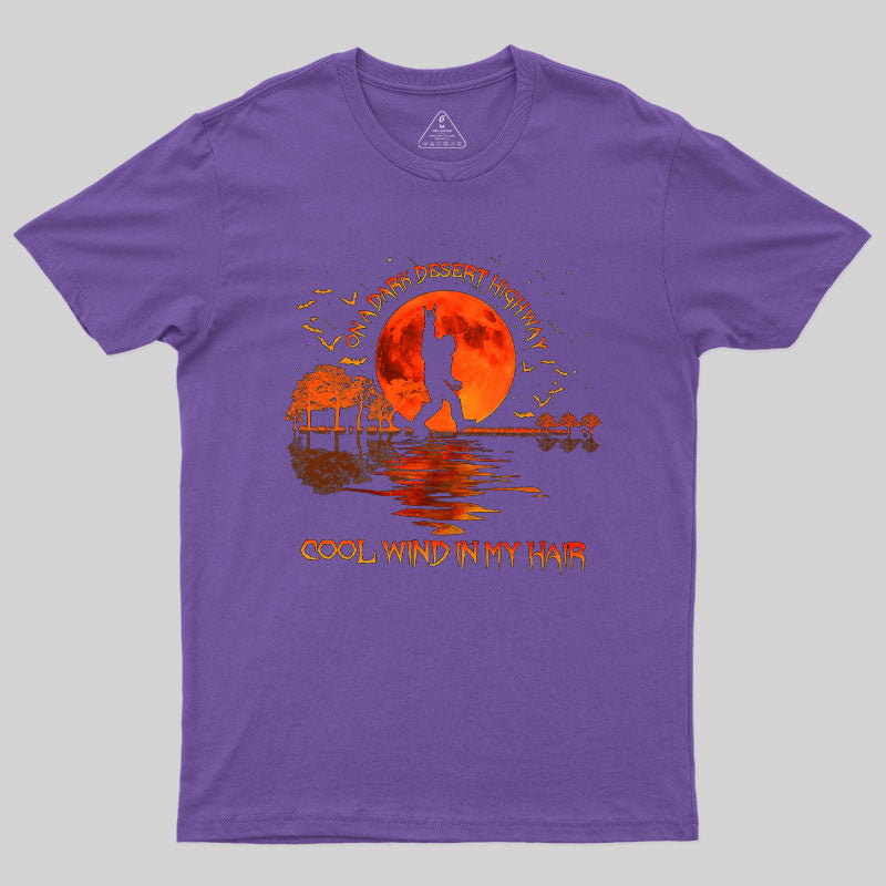 Bigfoot On A Dark Desert Highway T-Shirt