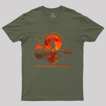 Bigfoot On A Dark Desert Highway T-Shirt