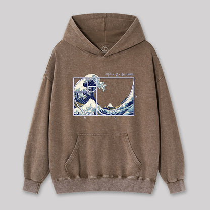 The Great Fibonacci Wave Washed Hoodie