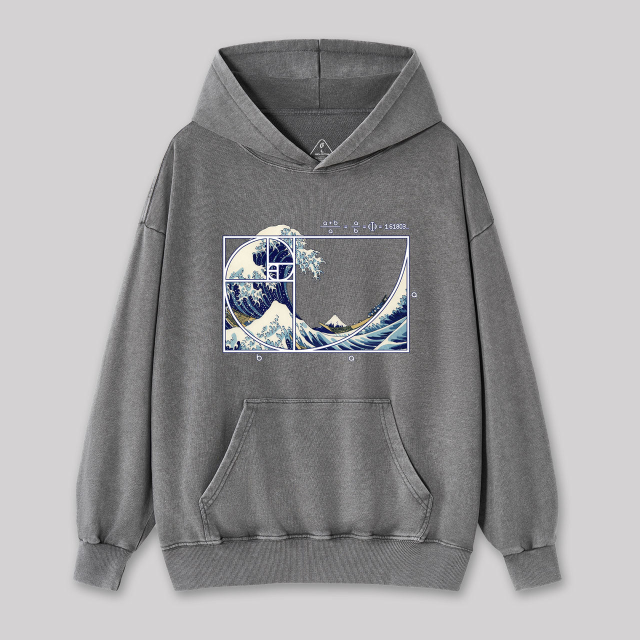 The Great Fibonacci Wave Washed Hoodie