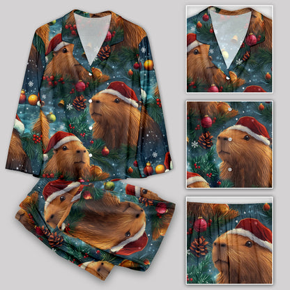 Christmas Capybara Pajamas Set