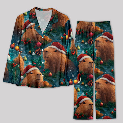 Christmas Capybara Pajamas Set