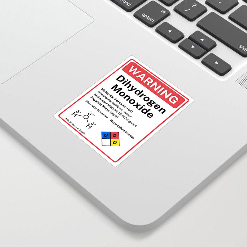 Dihydrogen Monoxide Warning Label Geek Sticker