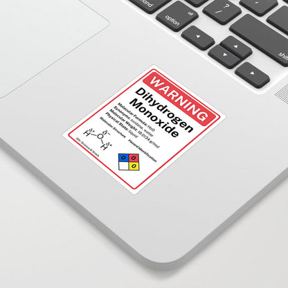 Dihydrogen Monoxide Warning Label Geek Sticker