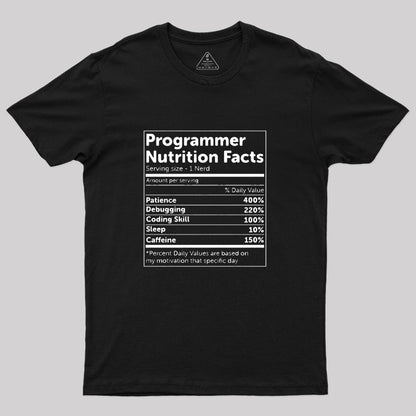 Programmer Nutrition Facts  T-Shirt