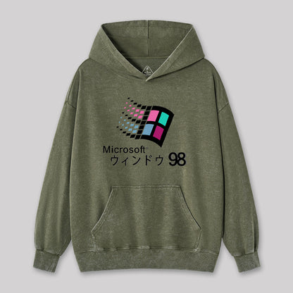 Microsoft Windows 98 Vaporwave Washed Hoodie