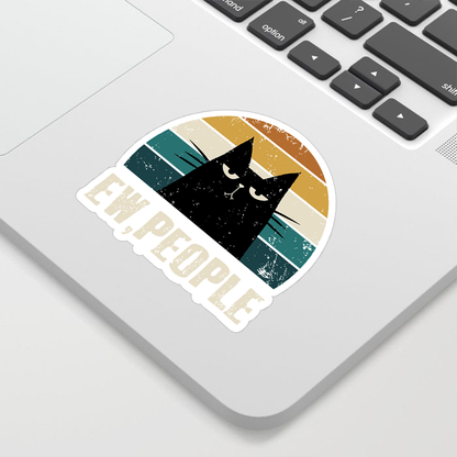 Ew People Funny Cat Geek Sticker