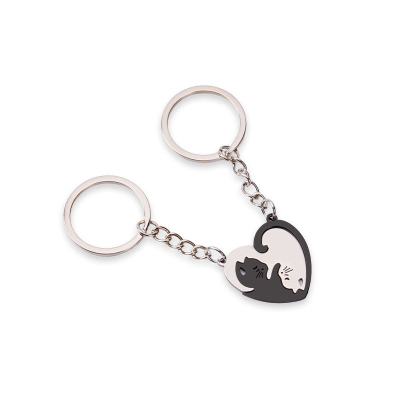 Hug Kitten Stainless Steel Spliced Keychain