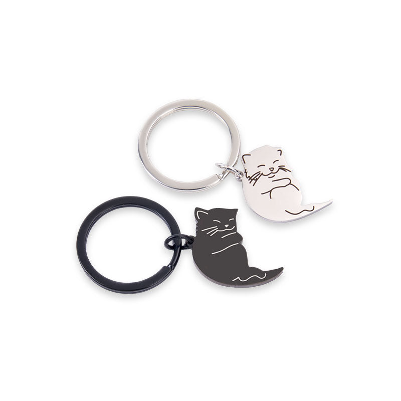 Kitten Stainless Steel Spliced Keychain