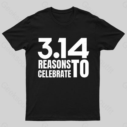 3.14 Reasons To Celebrate Nerd T-Shirt Black / S