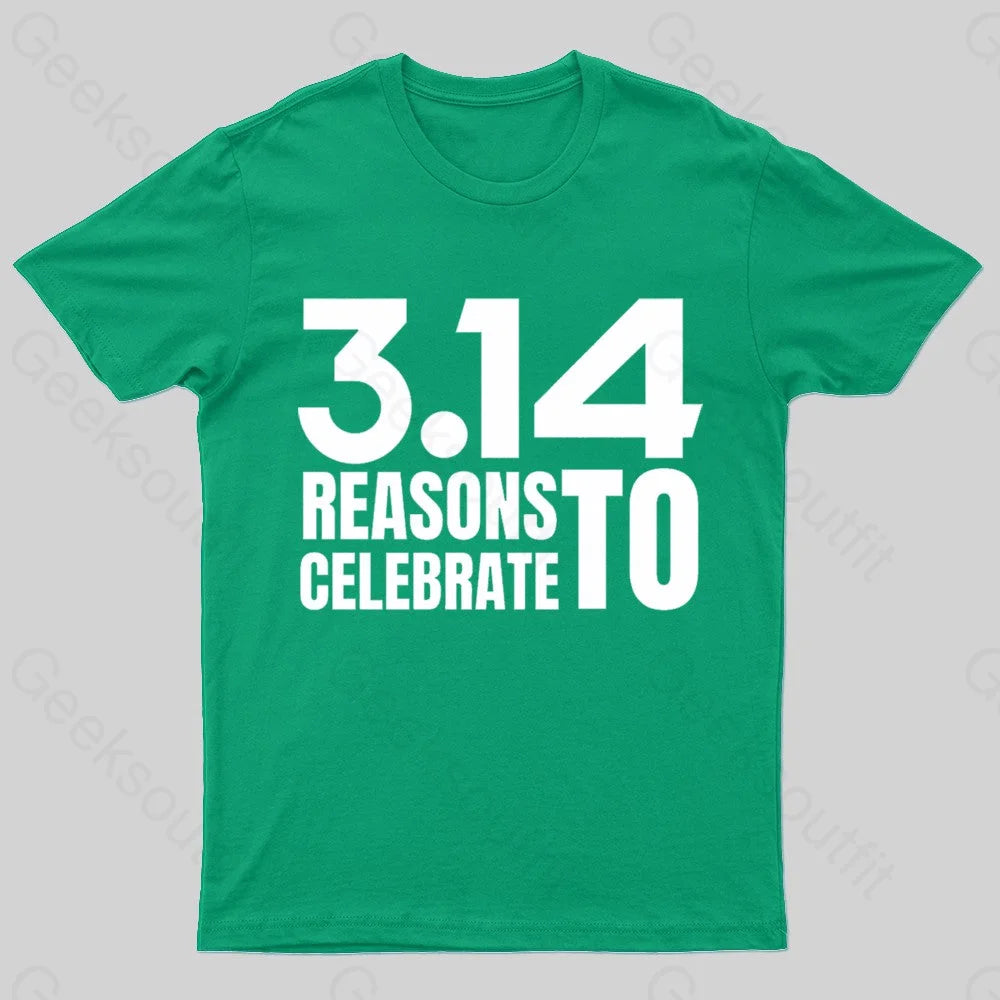 3.14 Reasons To Celebrate Nerd T-Shirt Green / S