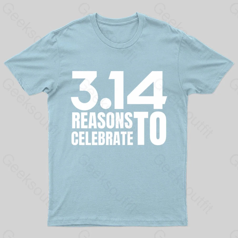 3.14 Reasons To Celebrate Nerd T-Shirt Light Blue / S