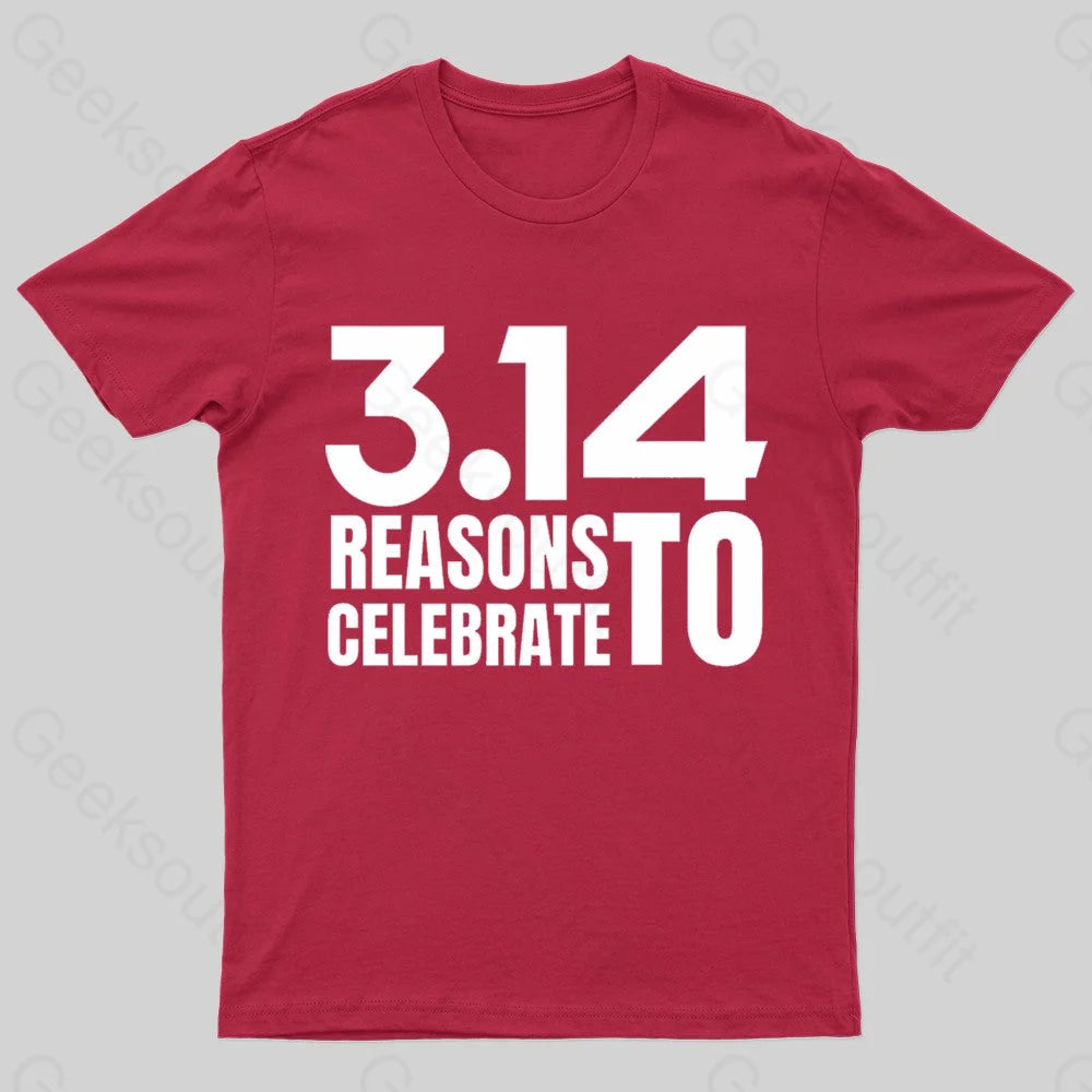 3.14 Reasons To Celebrate Nerd T-Shirt Red / S