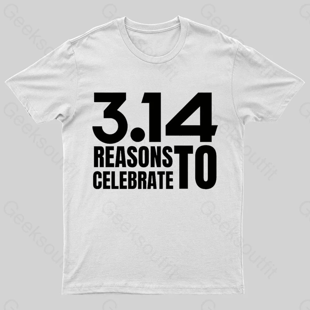 3.14 Reasons To Celebrate Nerd T-Shirt White / S