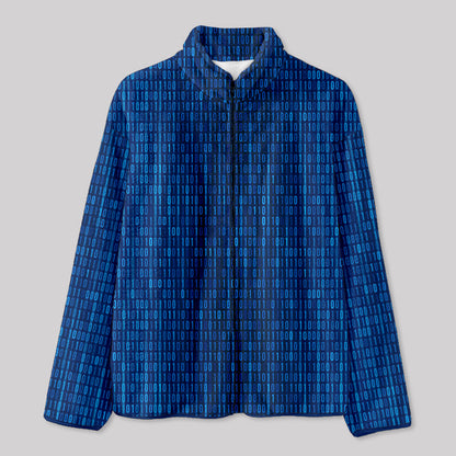 Binary Computer 1s and 0s Blue Fleece Jacket