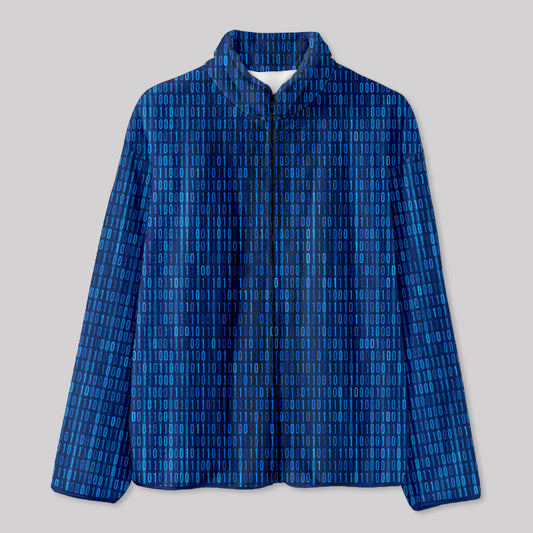 Binary Computer 1s and 0s Blue Fleece Jacket