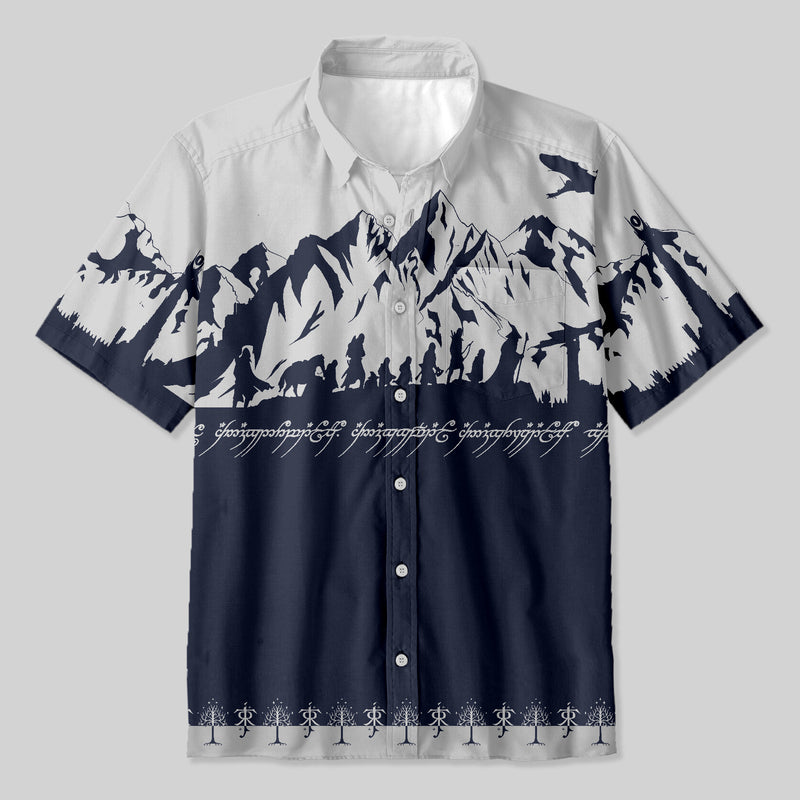 Mountains of Mordor Navy Button Up Pocket Shirt