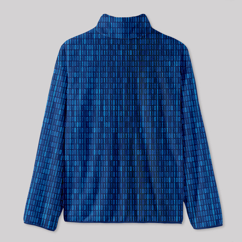 Binary Computer 1s and 0s Blue Fleece Jacket