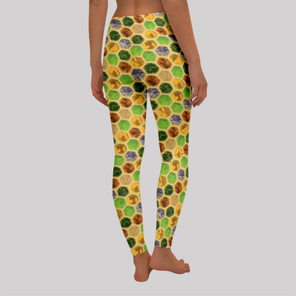 Board Game Map Green Geek Leggings