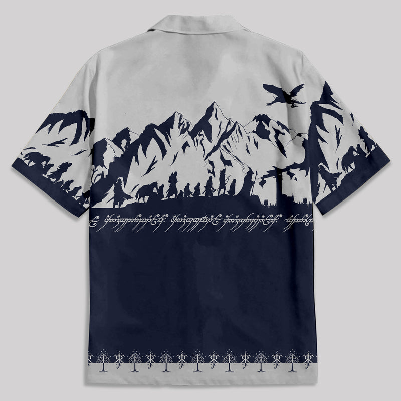 Mountains of Mordor Navy Button Up Pocket Shirt