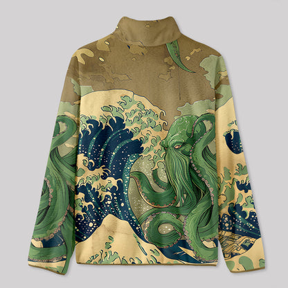 Ukiyoe Waves Cthulhu Fleece Jacket