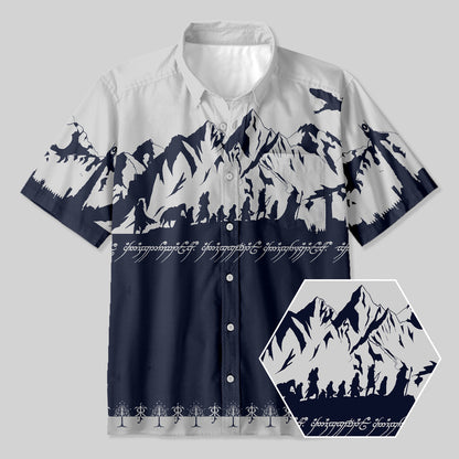 Mountains of Mordor Navy Button Up Pocket Shirt