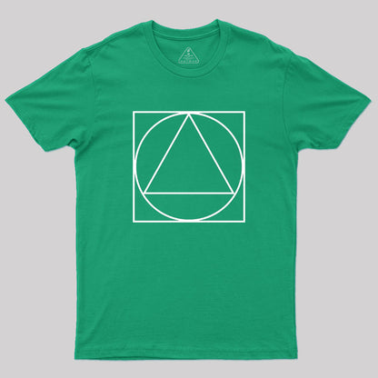 Triangle Within A Circle Within A Square Geek T-Shirt