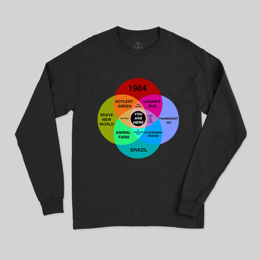 Dystopian Venn Diagram You Are Here Long Sleeve T-Shirt