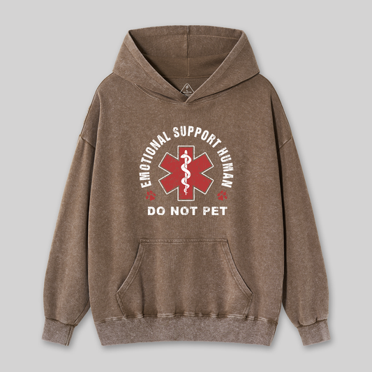 Emotional Support Human Washed Hoodie