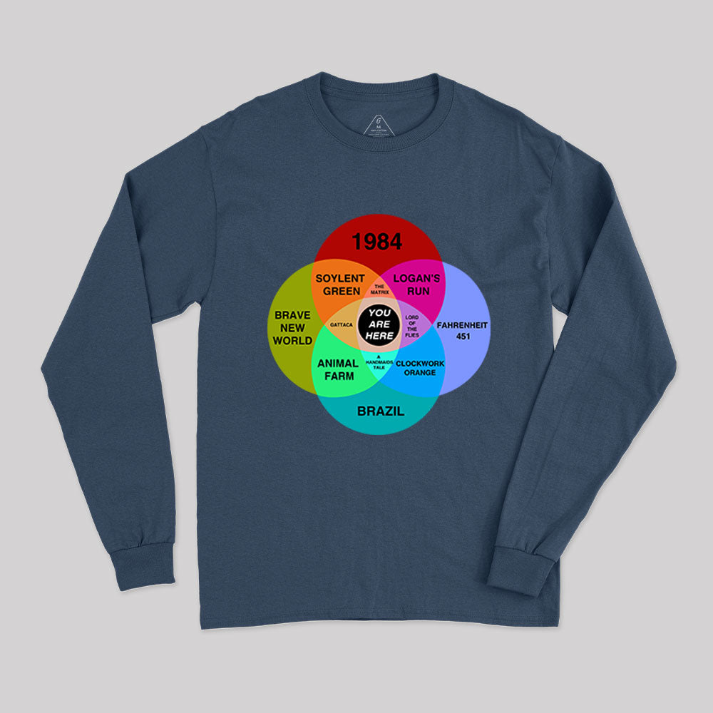 Dystopian Venn Diagram You Are Here Long Sleeve T-Shirt