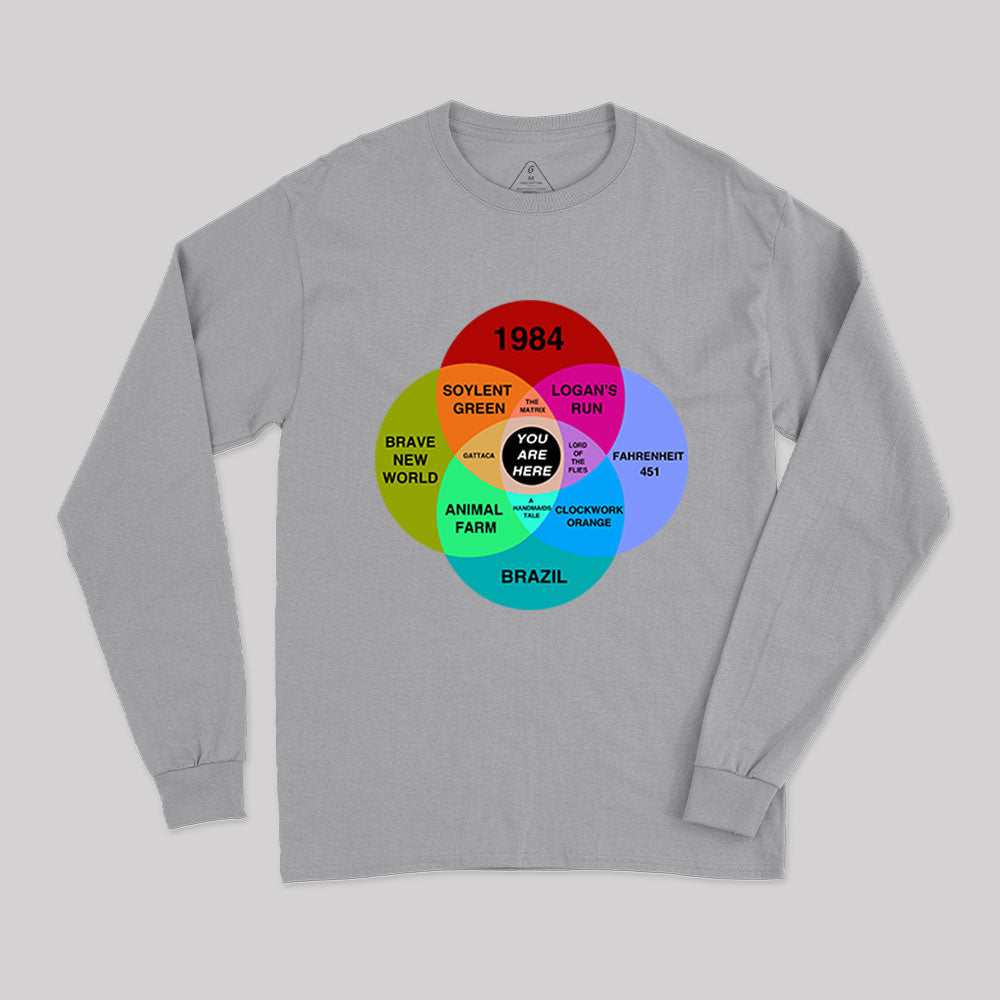 Dystopian Venn Diagram You Are Here Long Sleeve T-Shirt