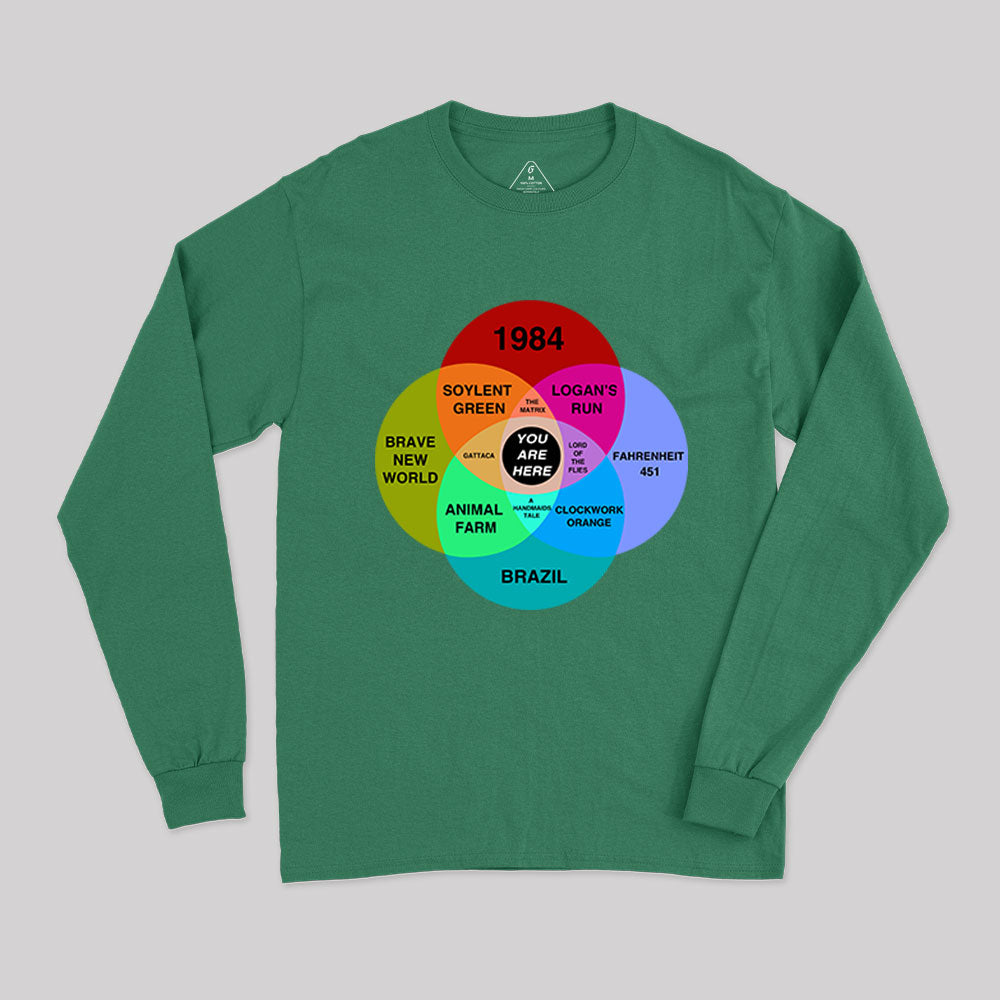 Dystopian Venn Diagram You Are Here Long Sleeve T-Shirt