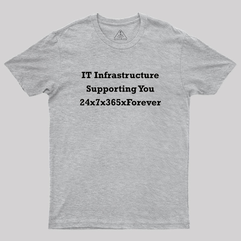 IT Infrastructure 24x7x365xForever Geek T-Shirt