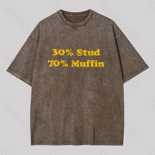 30 Stud 70 Muffin Washed T-Shirt Coffee / S