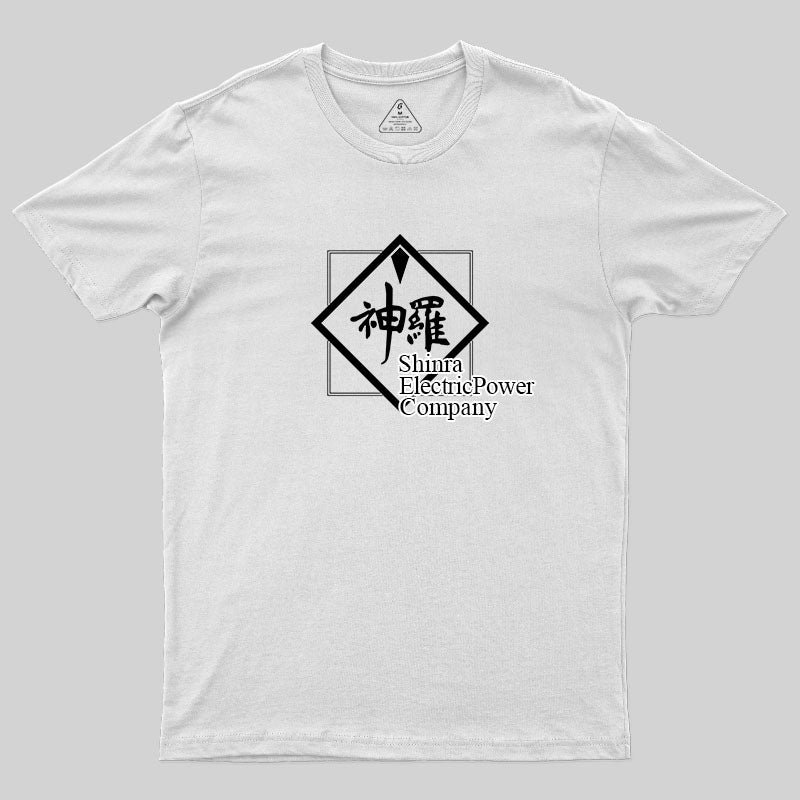 Shinra Electric Power Company B&W Logo T-Shirt