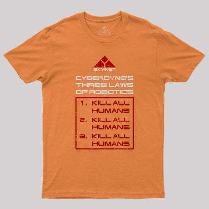 Cyberdyne‘s Three Laws Of Robotics T-Shirt