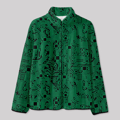 Computer Circuit Board Green Fleece Jacket