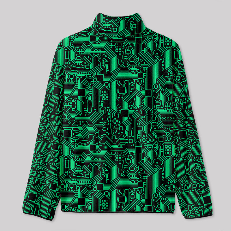 Computer Circuit Board Green Fleece Jacket