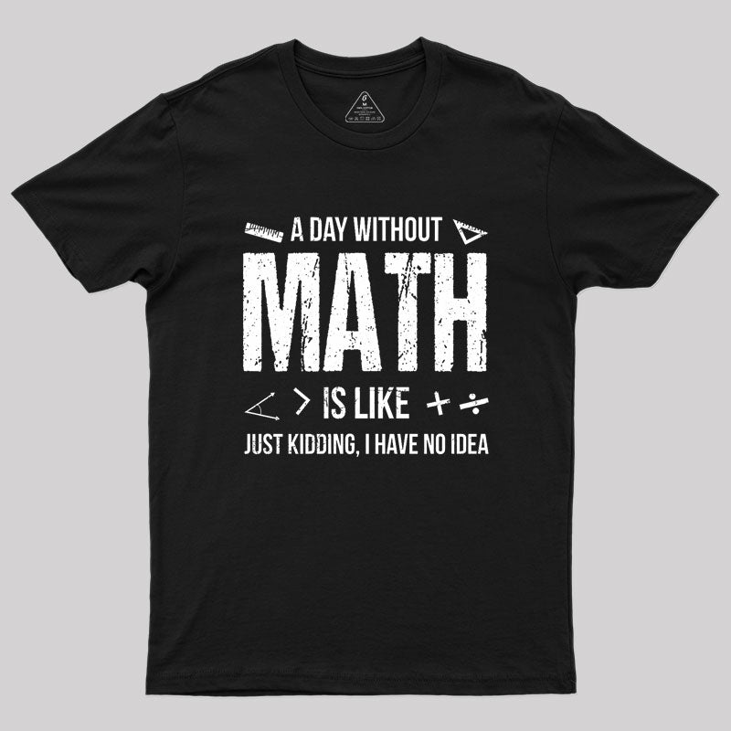 A Day Without Math Is Like Funny Geek T-Shirt