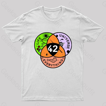 42 Answer To Life Universe And Everything T-Shirt White / S