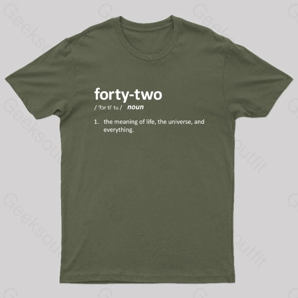 42 Definition Geek T-Shirt Army Green / S