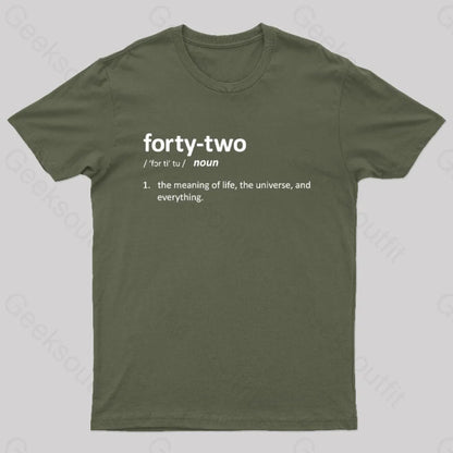 42 Definition Geek T-Shirt Army Green / S