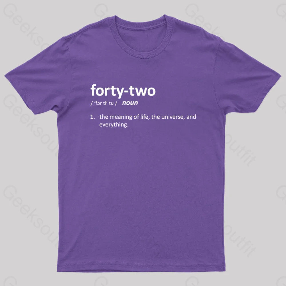 42 Definition Geek T-Shirt Purple / S