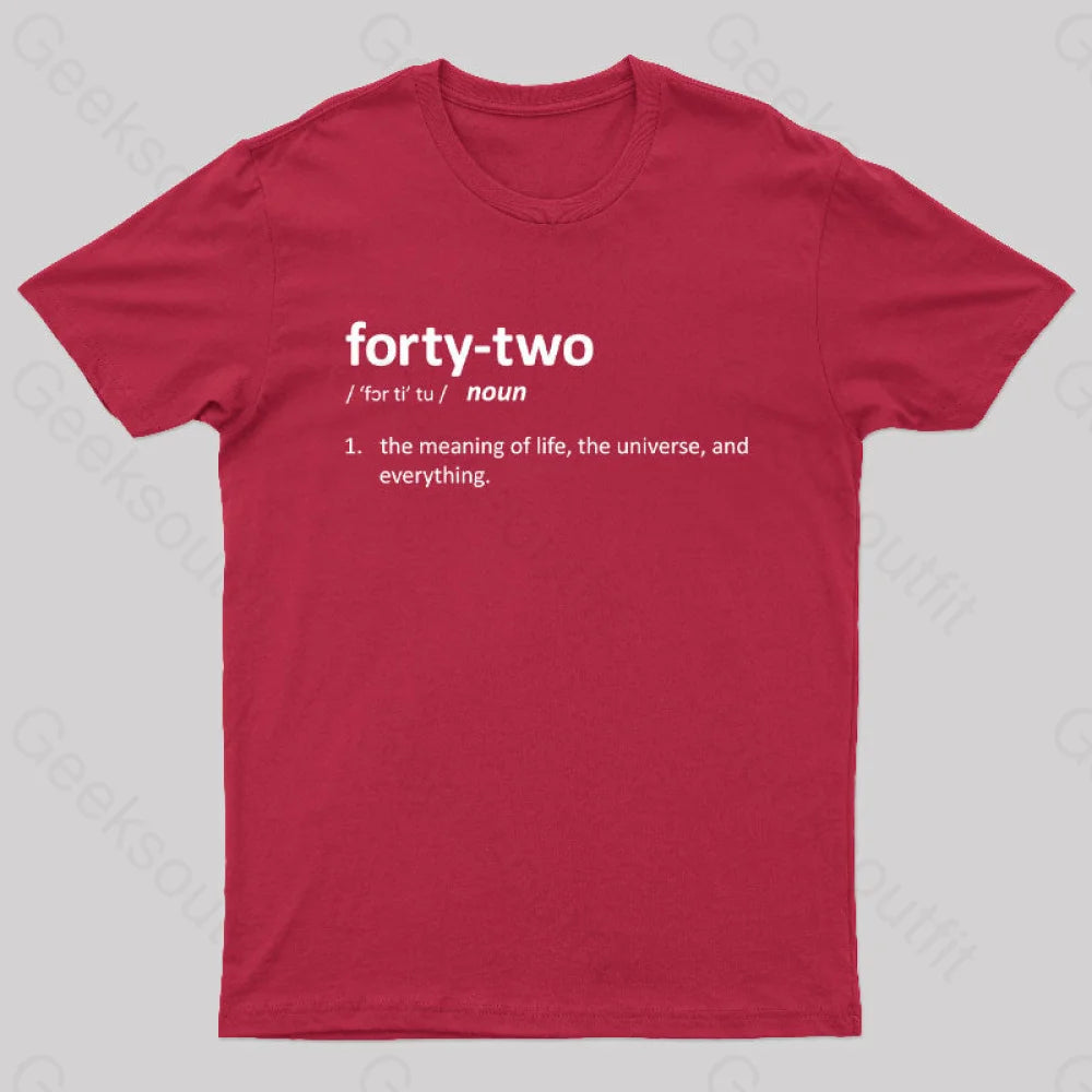 42 Definition Geek T-Shirt Red / S