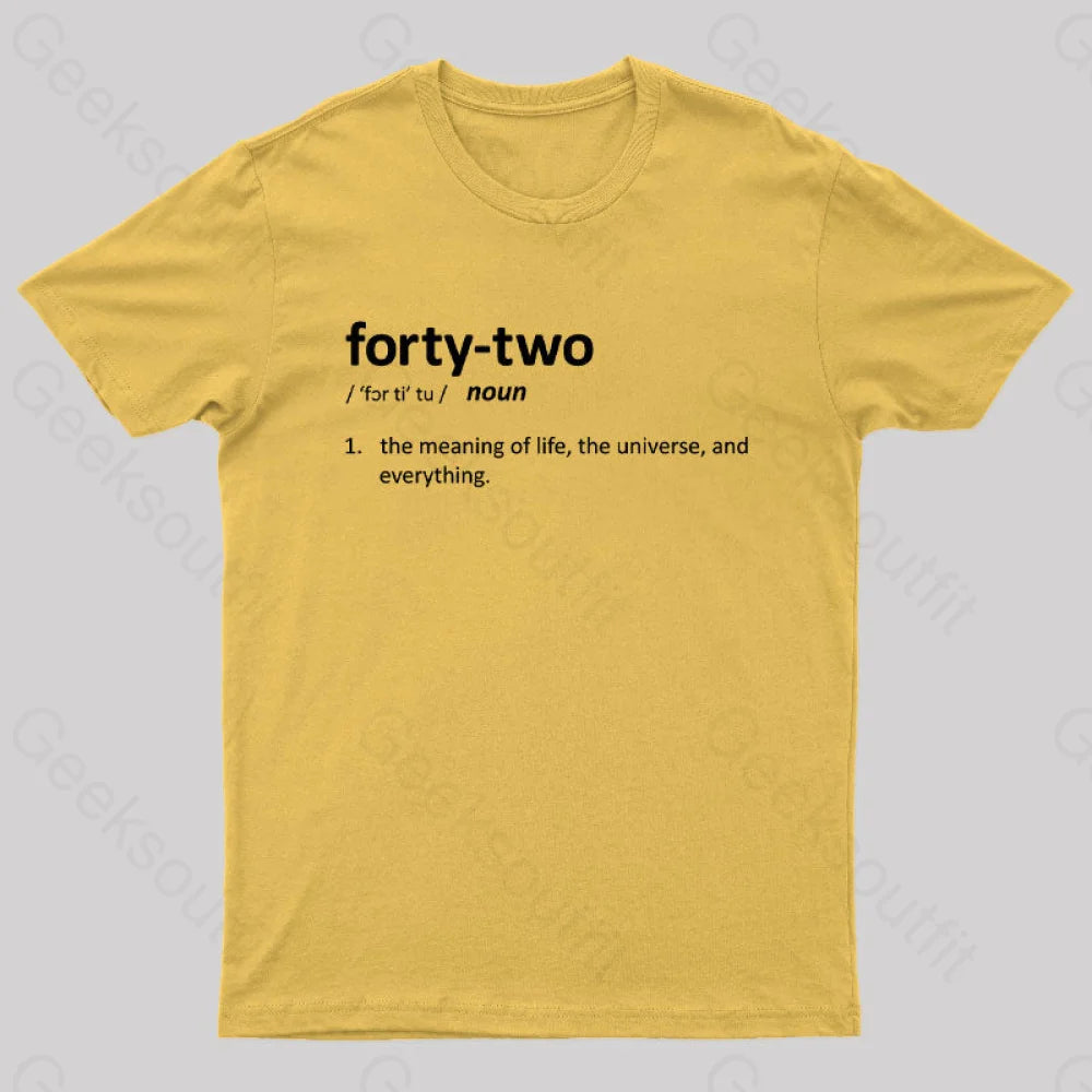 42 Definition Geek T-Shirt Yellow / S