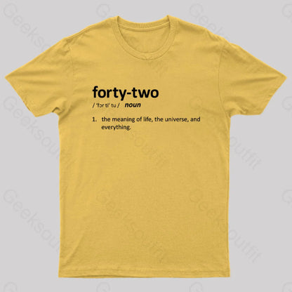 42 Definition Geek T-Shirt Yellow / S