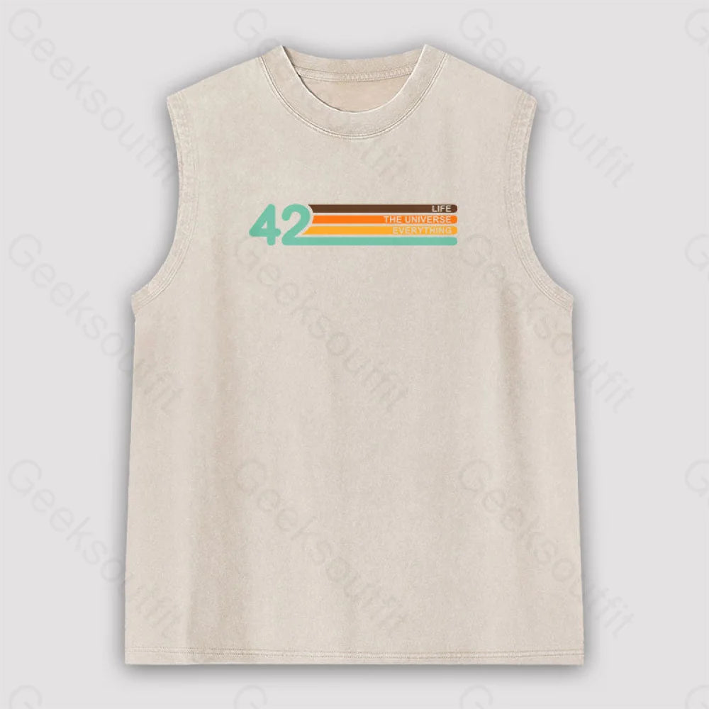 42 Everthing Unisex Washed Tank Apricot / S