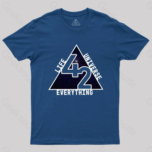 42 The Answer To Life Universe And Everything T-Shirt Navy / S