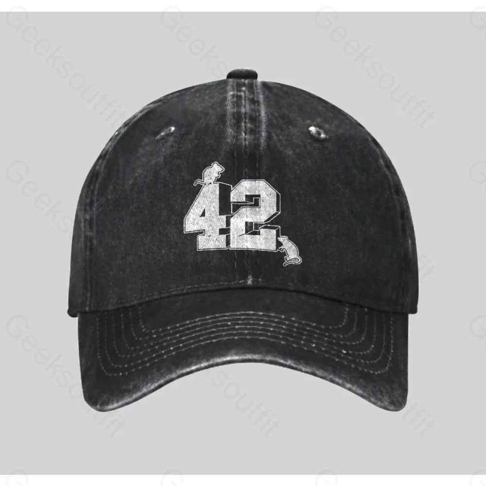 42 Washed Vintage Baseball Cap Black