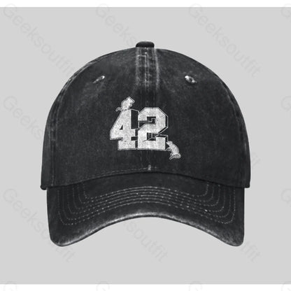 42 Washed Vintage Baseball Cap Black